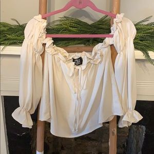 Off the shoulder cream top